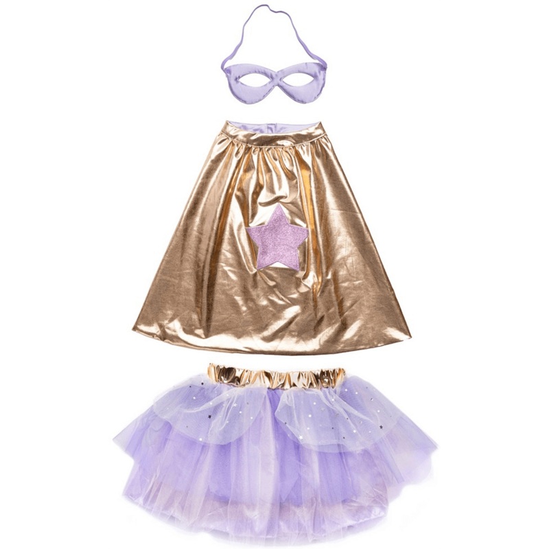 Super Duper Tutu, Cape & Mask Lilac/Rose Gold – Size 4/6