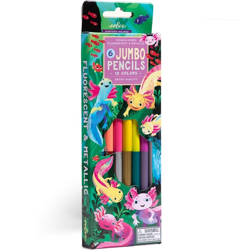 Axolotl 6 Jumbo Pencils Double-Sided