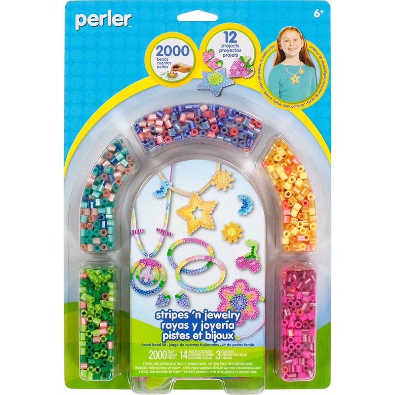 Perler Stripes n’ Jewelry Fused Bead Kit