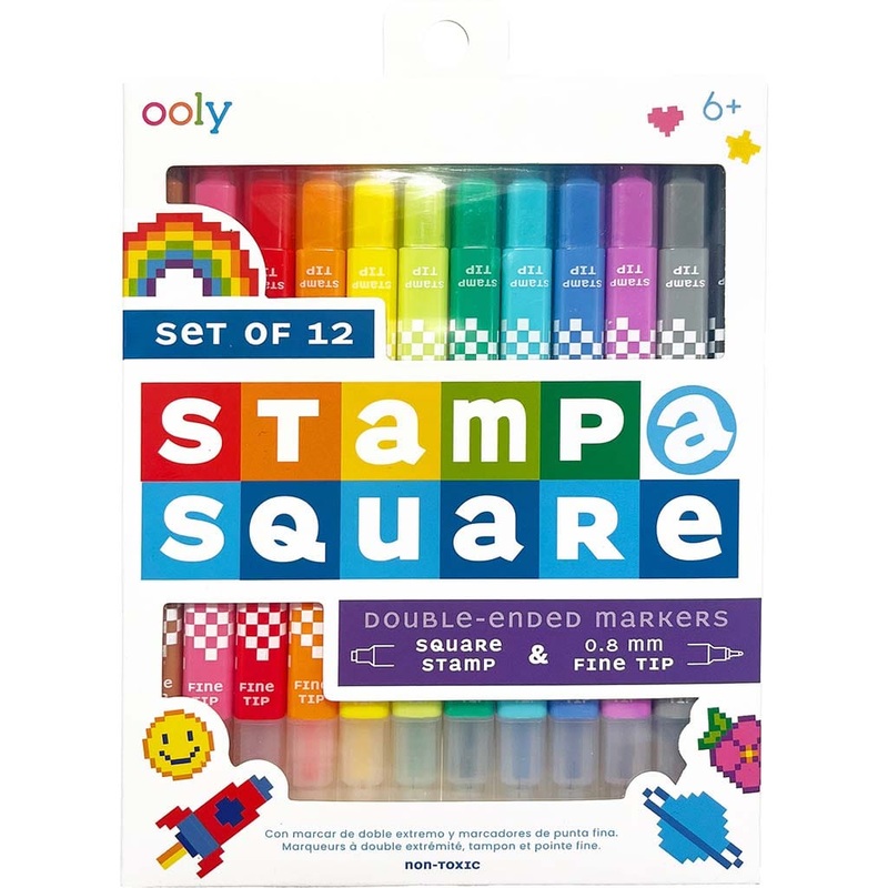 Stamp a Square Double-Ended Markers – Set of 12