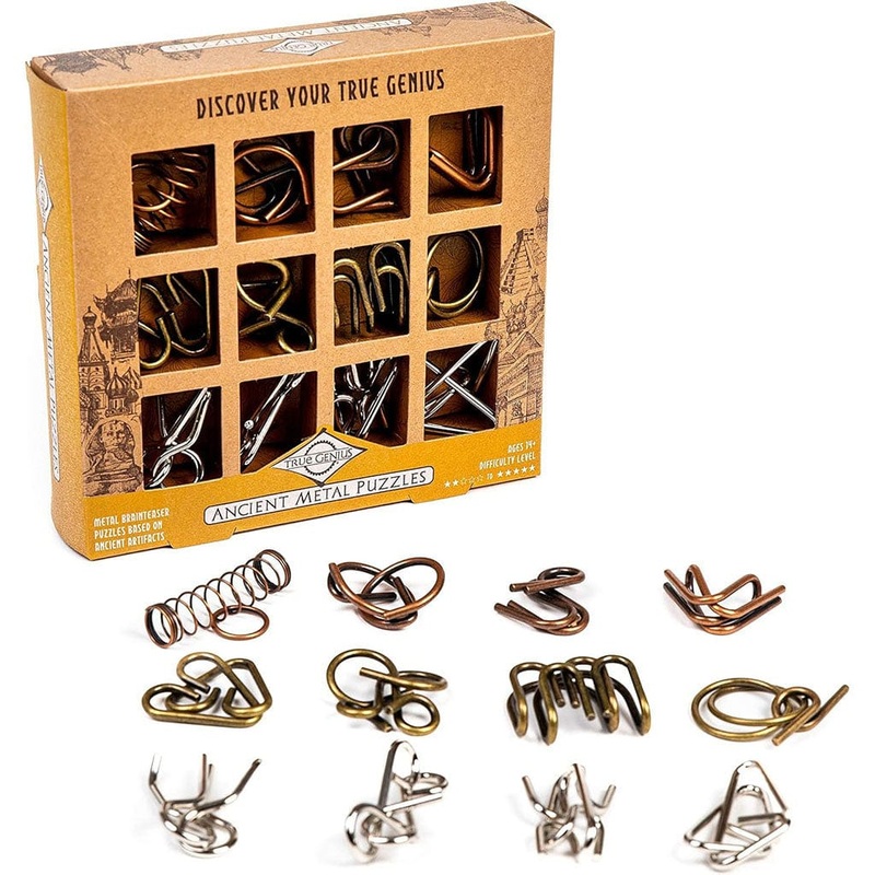 True Genius Ancient Metal Puzzles – 12 Piece