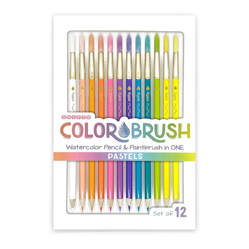Color Brush Watercolor Pencil & Paintbrush in One Pastels – Set of 12