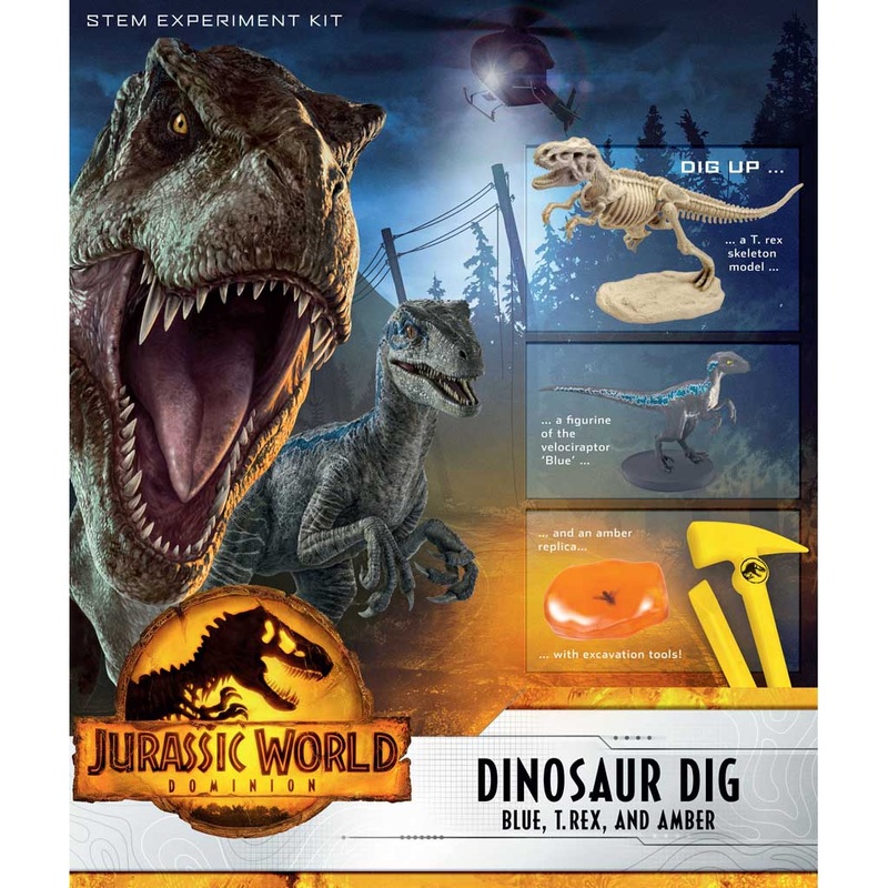 Thames & Kosmos Jurassic World: Dominion Dinosaur Dig – Blue, T-Rex, and Amber