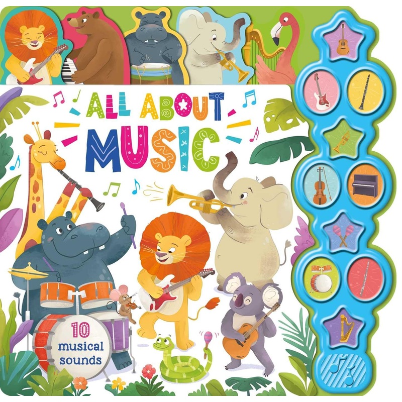 All About Musical Aniaml Board Book with 10 Sound