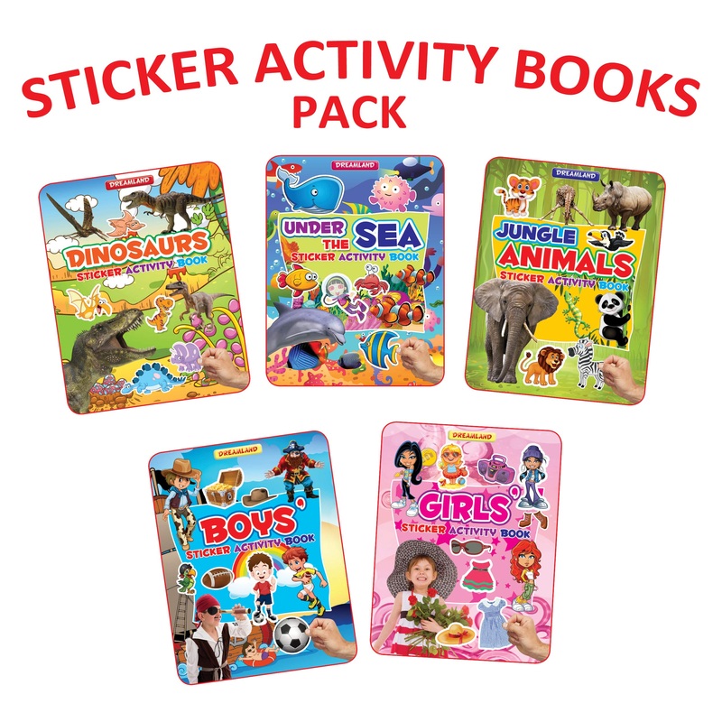 Sticker Activity Books for Children Age 3-6 years (Pack of 5)