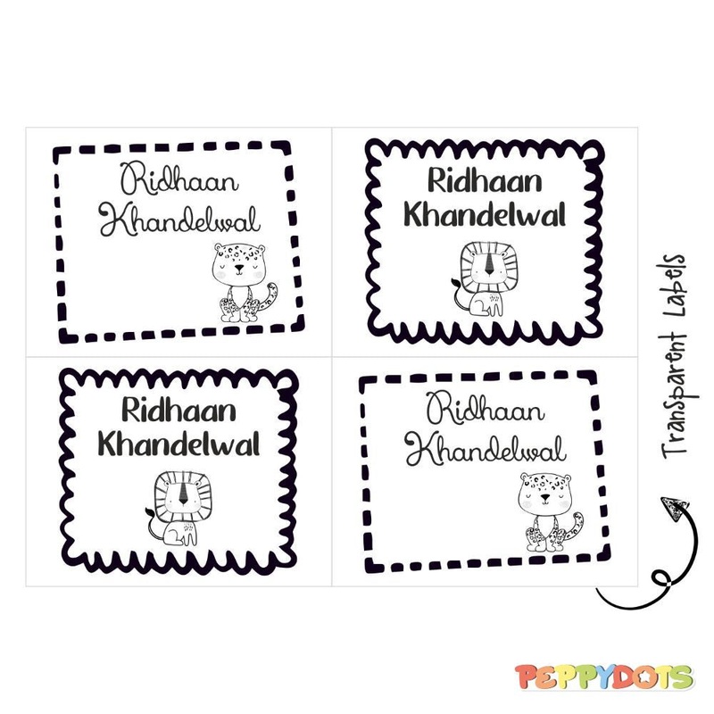 Transparent Labels -Animal- Pack of 72 Tags – (PREPAID ONLY)