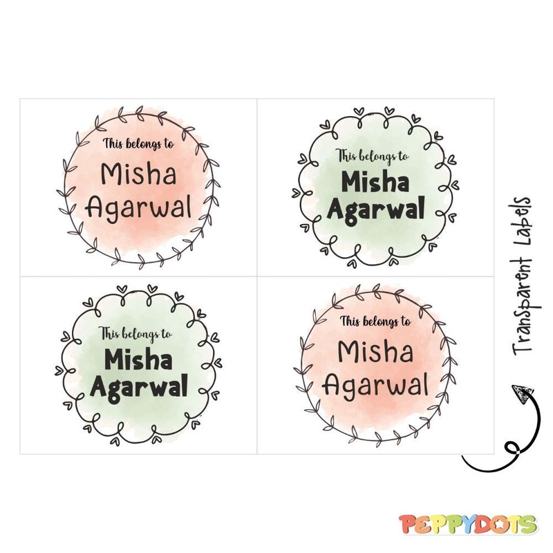 Transparent Labels – Floral Wreath – Pack of 72 Tags – (PREPAID ONLY)