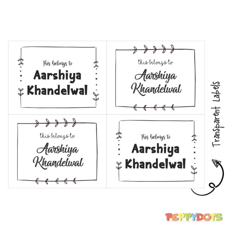 Transparent Labels – Vintage Frame- Pack of 72 Tags – PREPAID ONLY
