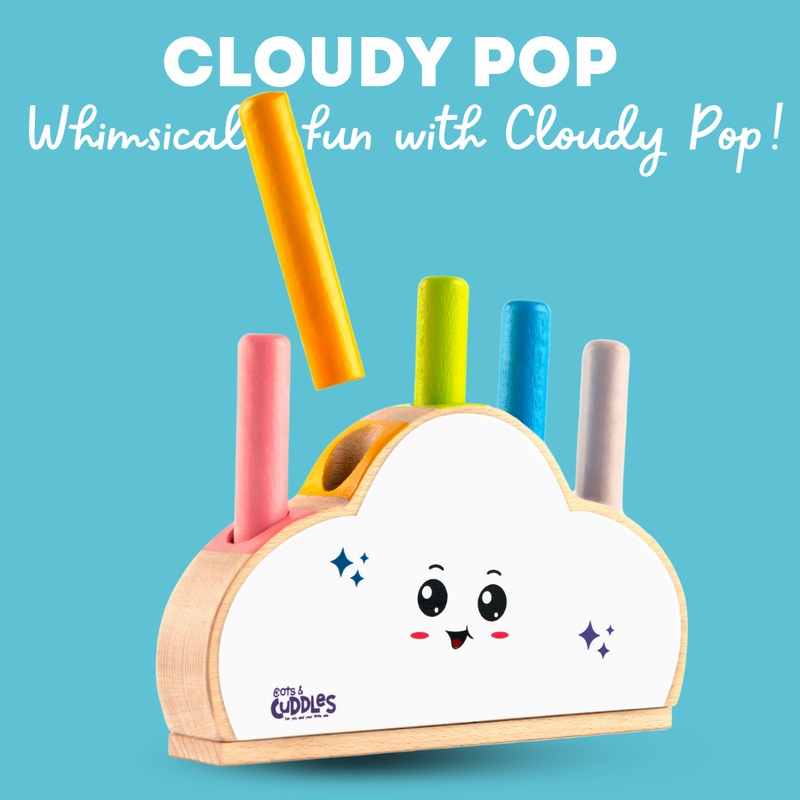 Wooden Cloudy Pop Up Toy for Kids