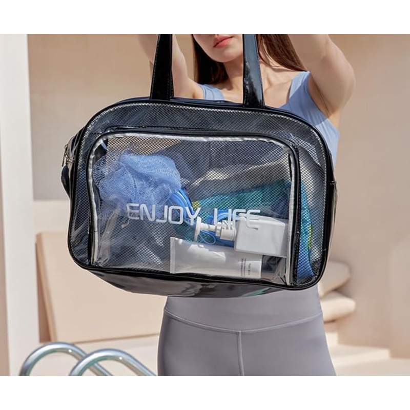 Clear and Stylish Travel Bag with Shoe Pocket