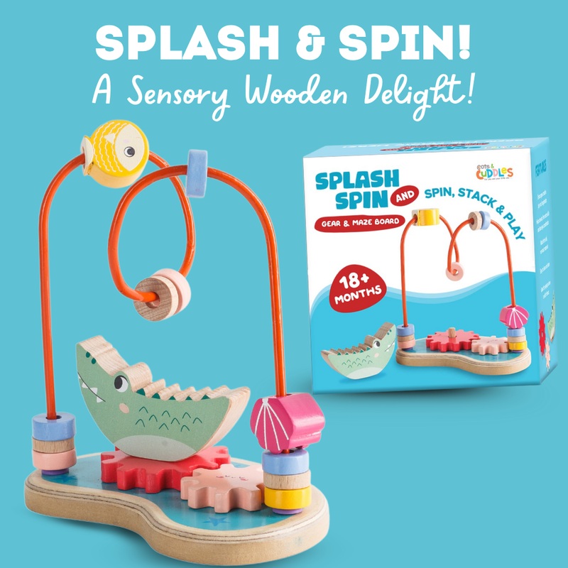Wooden Splash & Spin Gear and Maze Board