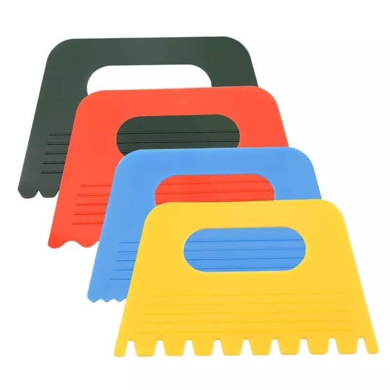 4pc Plastic Paint Scrapers for Various Types of Painting & Crafts DIY – Assorted Designs