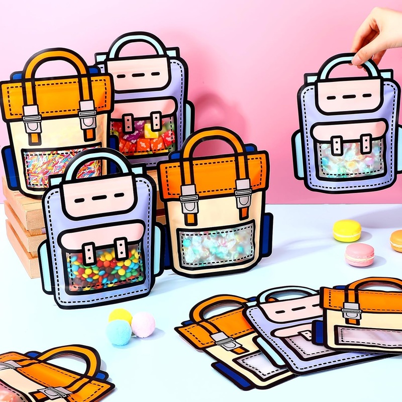 Backpack Design Ziplock Bag (Pack Of 10) (Random Colour)
