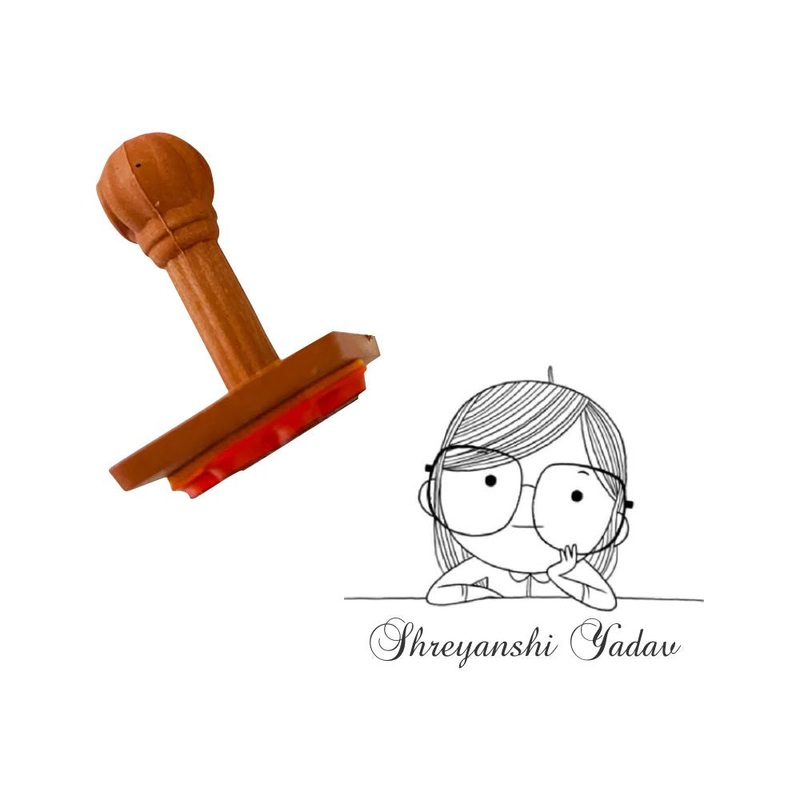 Book stamp – Girl with specs (PREPAID ONLY)