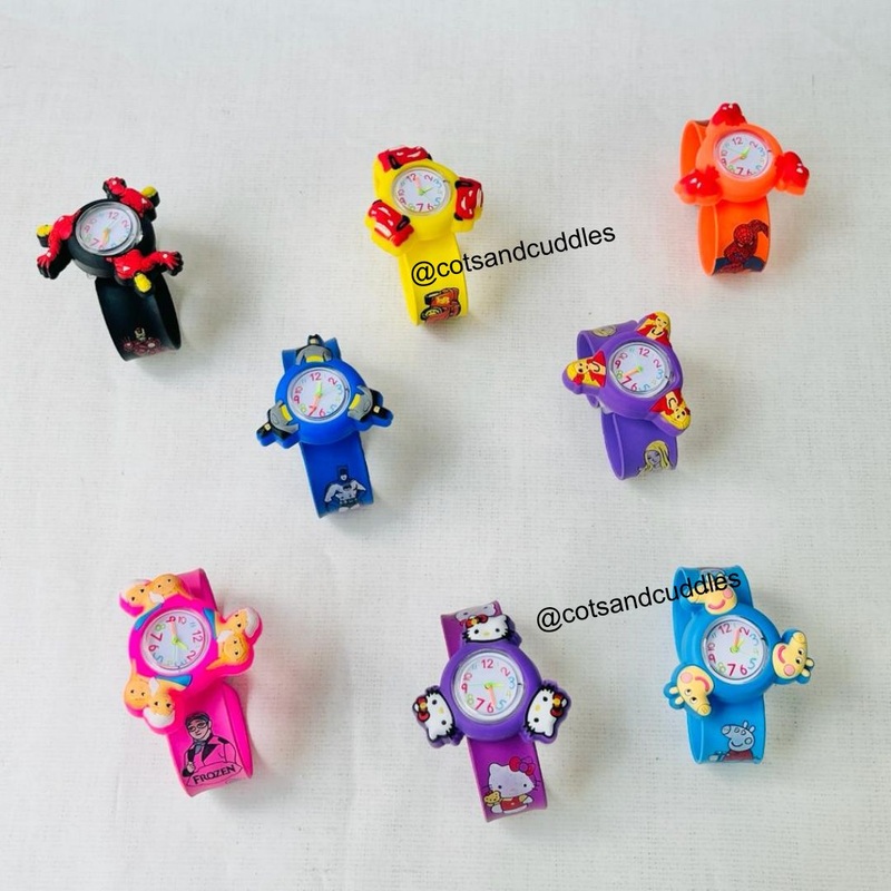 Cartoon Design Silicone Slap Band with Spinner Watch for Kids (Random color)