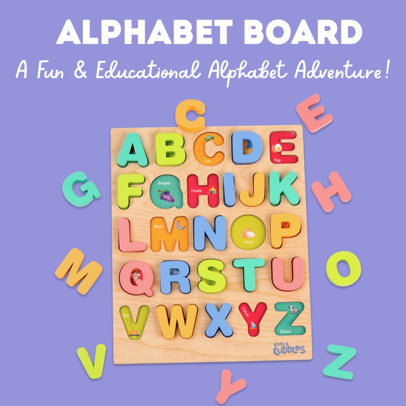 Wooden Alphabet Board for Kids Age 1+