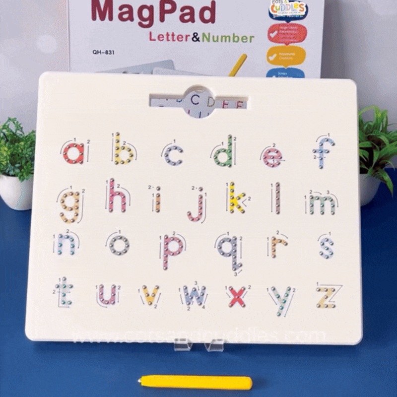 2-in-1 Magnetic Alphabet Tracing Board  for Kids – Capital and Small Alphabets