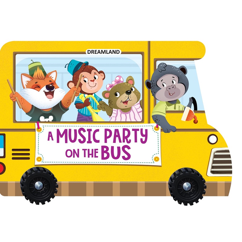 A Music Party on the Bus – A Shaped Picture Board book with Wheels