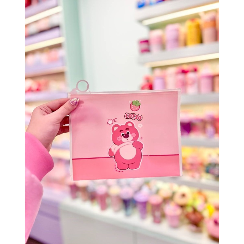 A5 size Lotso Theme Transparent Folder Pouch 1pc (Random)