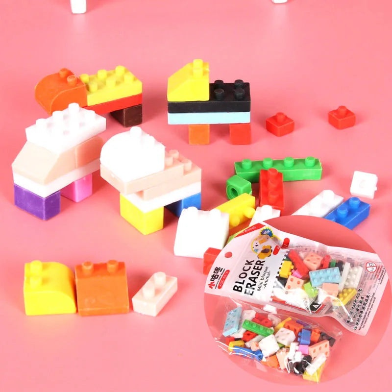 Animal/Transportation Mini DIY Block Eraser Stationery for Kids (Random Design)