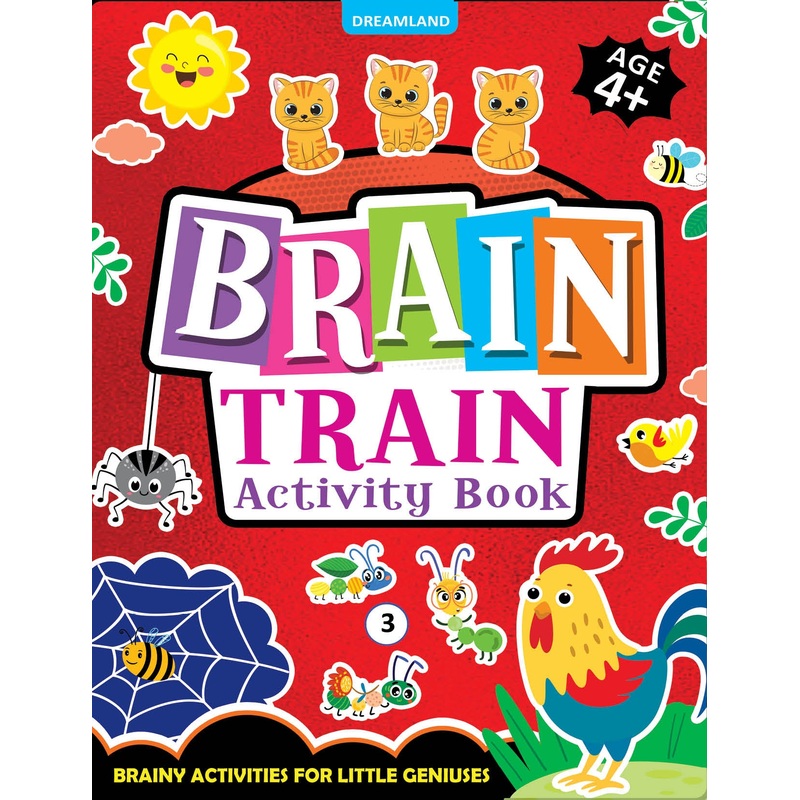 Brain Train Activity Book for Kids Age 4+  With Colouring Pages, Mazes, Puzzles and Word searches Activities
