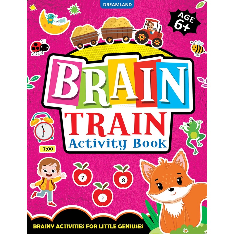 Brain Train Activity Book for Kids Age 6+  With Colouring Pages, Mazes, Puzzles and Word searches Activities