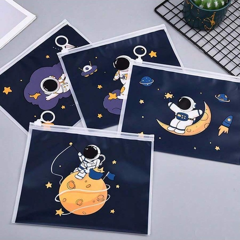 Cartoon Theme Transparent Folder Pouch 1pc