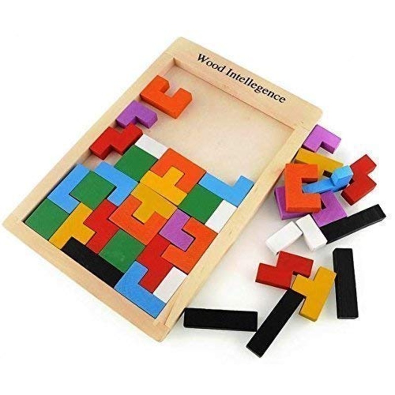 Wooden Tetris Jigsaw Puzzle 40 Pcs