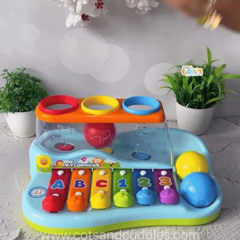 2-in-1 Xylophone and Hammering Toy for Kids