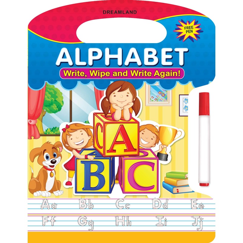 Alphabets Write and Wipe Book With Free Pen for Kids