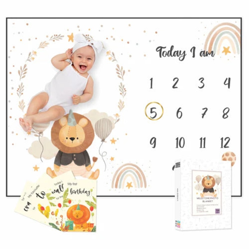 Baby Milestone Blanket – Lion