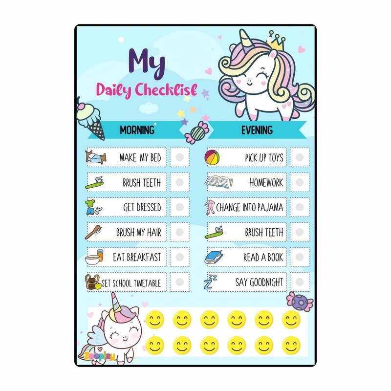 Daily Responsibility Chart Unicorn Sparkle