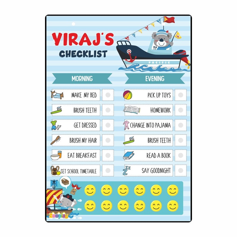Daily Reward Chart Personalised Sailor (PREPAID ONLY)