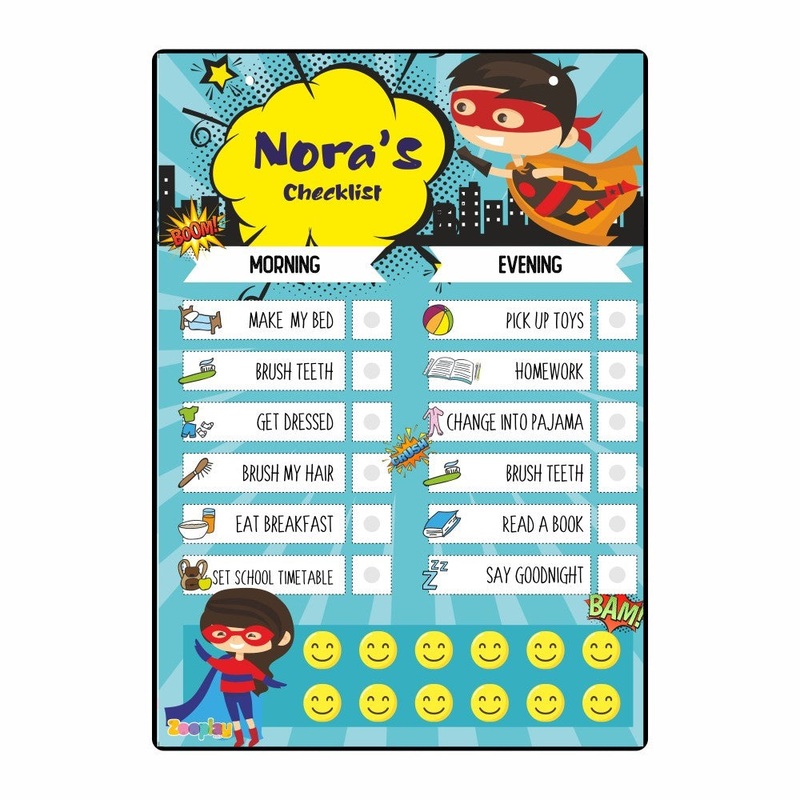 Daily Reward Chart Personalised  Superkid edition (PREPAID ONLY)