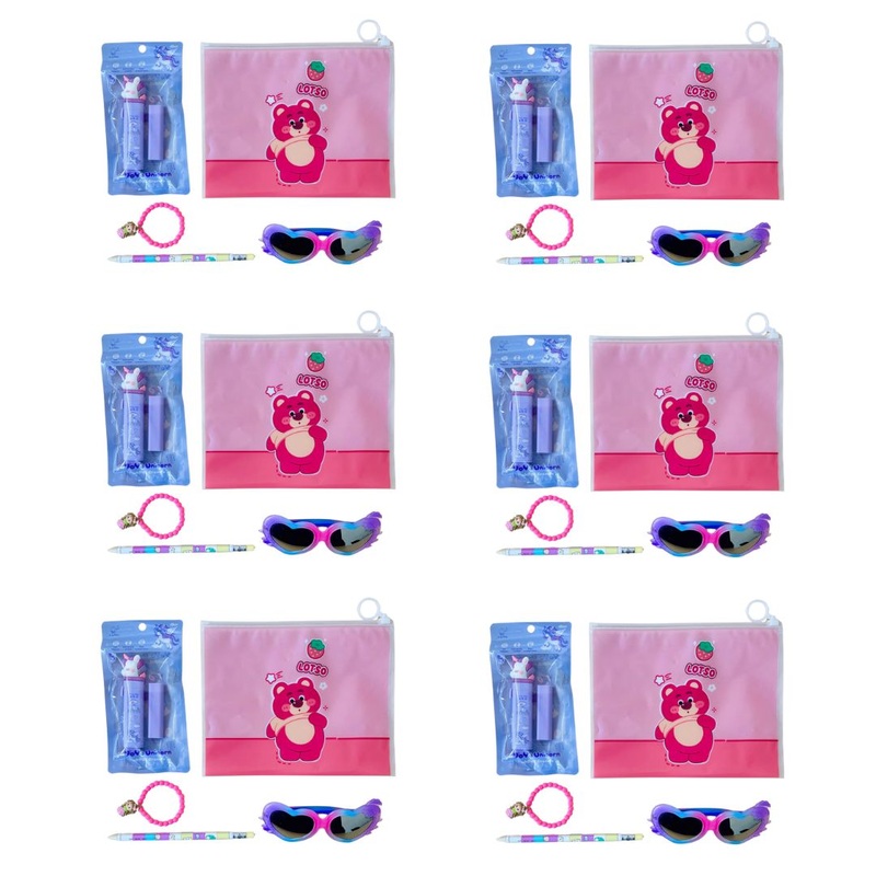 PACK OF 6 | Strawberry Bear Pouch Hamper for Return Gift -133 per pc- (Prepaid Only)