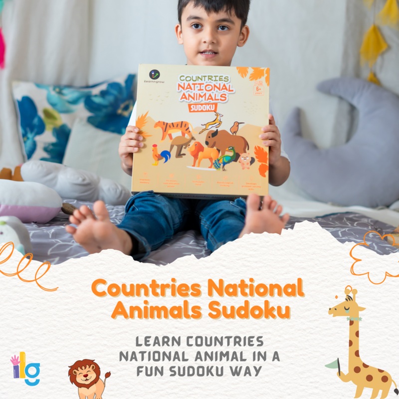 Wooden Sudoku Brain Game for Smart Minds: National Animal