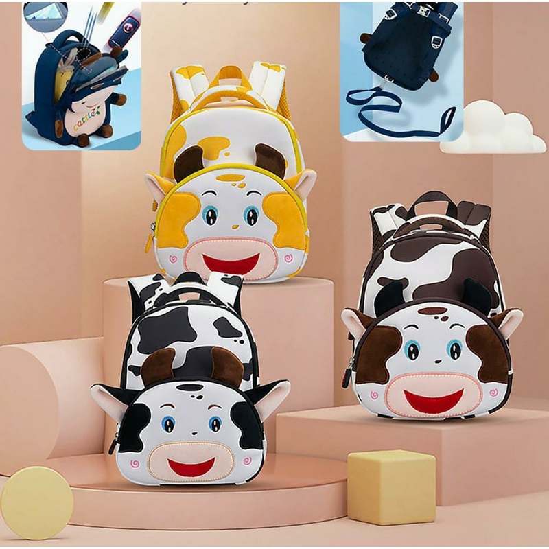 Premium Quality 3D Cow Backpack for kindergarten kids
