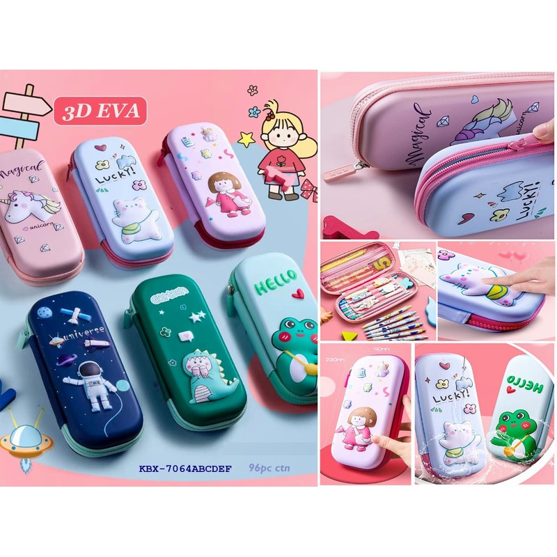 School Kids Hard Case Cartoon Print Pencil Pouch