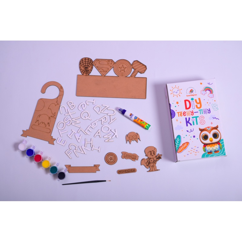 Teeny Tiny DIY  Super hero Name plate (5 Set) (PREPAID ONLY)