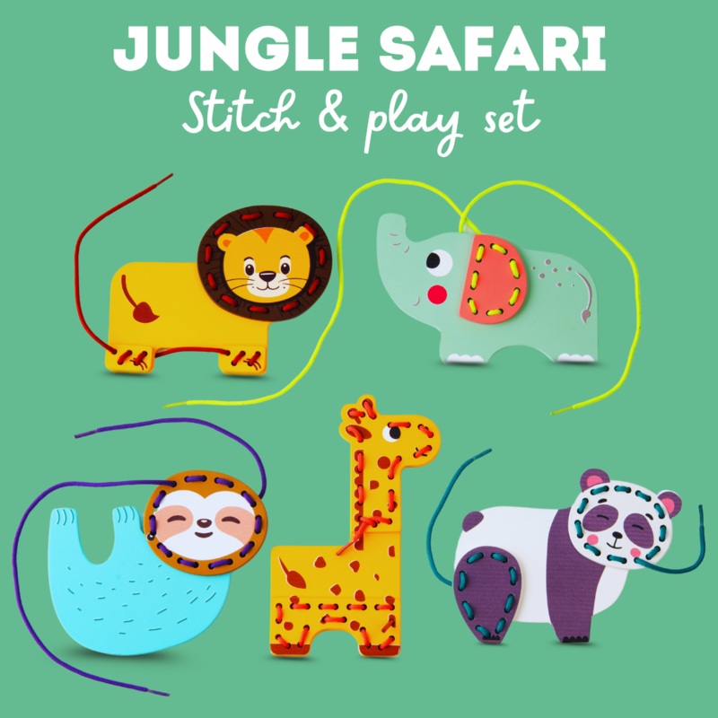 Wooden Animal Stitch and Play Game for kids