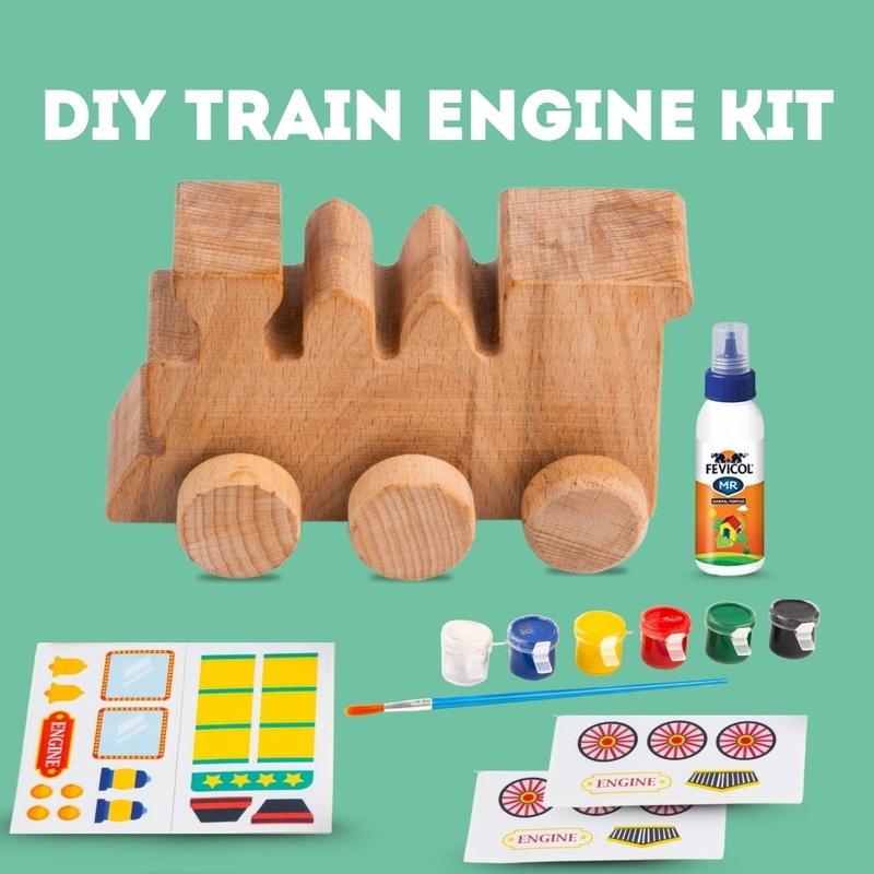 Wooden Diy Train Engine Kit for Kids Age 3+