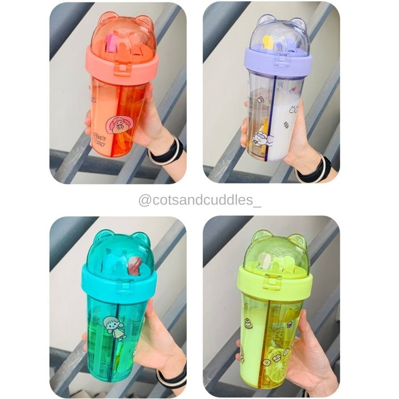 Acrylic Portable Double Straw 2-in-1 Leak-Proof  | Two Drinks in one glass – 420ML