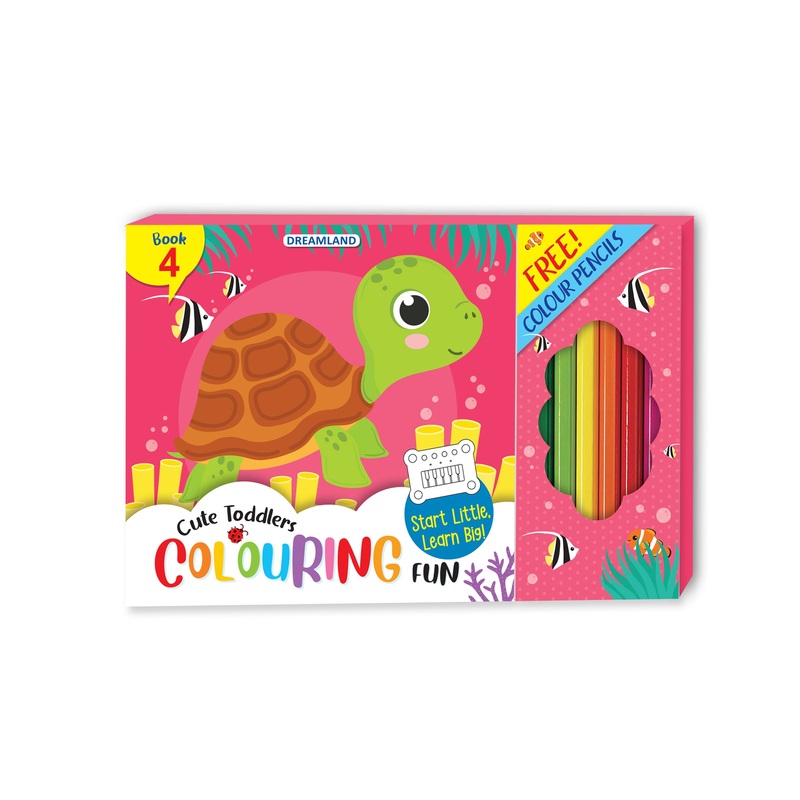 Cute Toddlers Fun-4 Ocean Colouring Book with 6 Colour Pencils | Art and Craft Drawing Book Set for 4+ | Colouring Book for Toddler – 128 Pages
