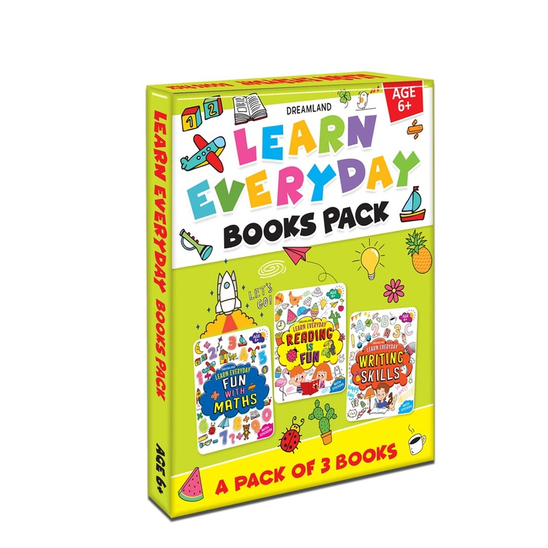 Learn Everyday Books Pack Age 6+ A Set of 3 Books – Reading is Fun, Fun with Maths, Writing Skills