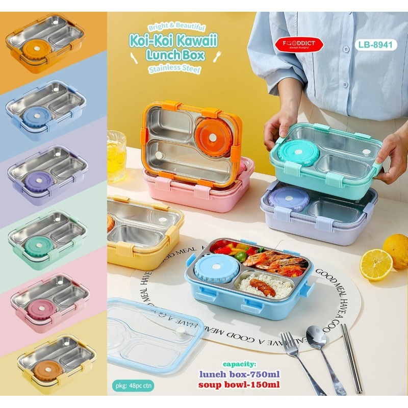 The Ultimate 3-Compartment Leak-Proof Seals 750ml Stainless Steel Lunch Box with 150ml Bowl
