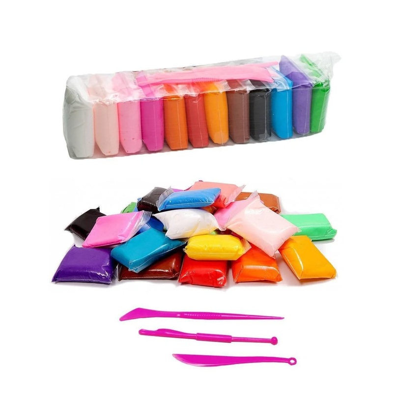 12pcs Set Light Clay Air Dry Polymer Plasticine Modelling Clay Super Light