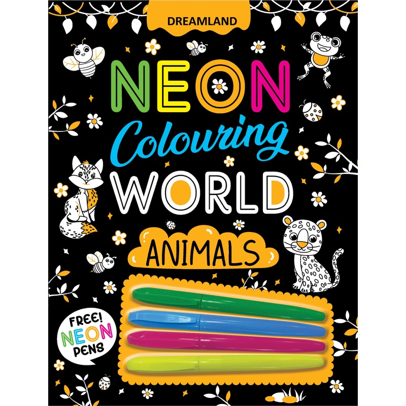 Animals Neon Colouring World Book for Kids Age 4 – 7  years with Neon Pens