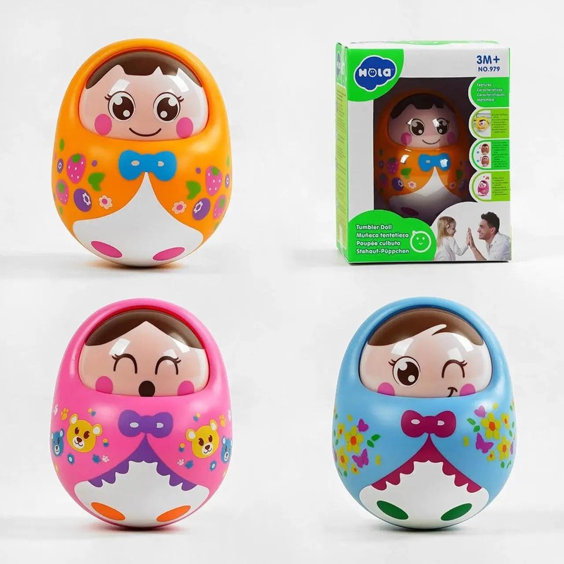 Cartoon Face Baby Wobbling Doll Toy for Infants