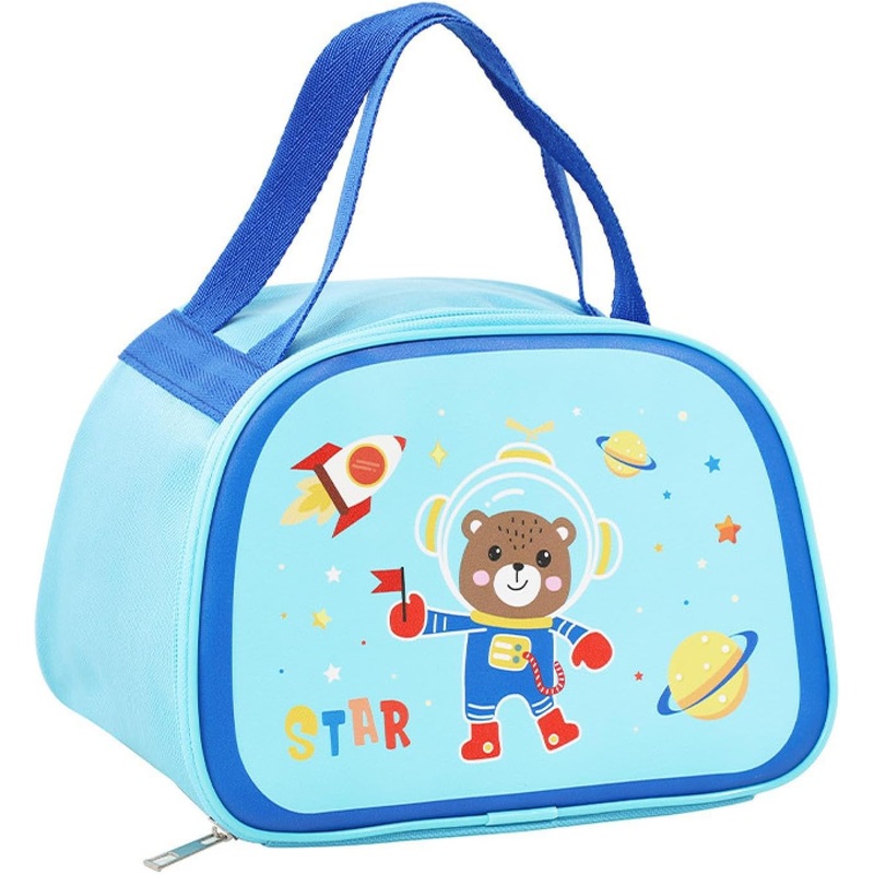 Cartoon Space Bear Design Small Lunch Bag for Kids