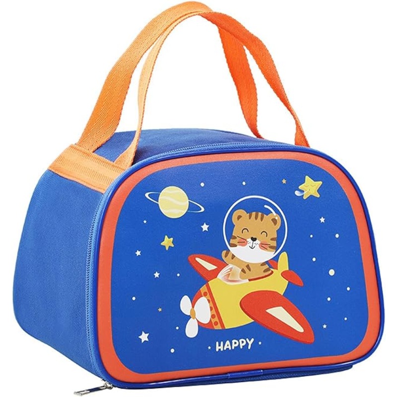 Cartoon Space Tiger Design Small Lunch Bag for Kids